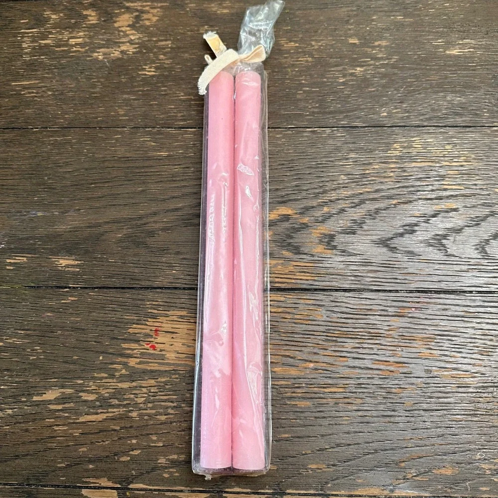 Pottery Barn Easter Taper Candles Pink Blue NEW 4 Piece